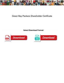 Green Bay Packers Shareholder Certificate