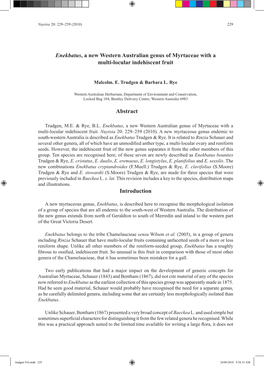 Enekbatus, a New Western Australian Genus of Myrtaceae with a Multi-Locular Indehiscent Fruit