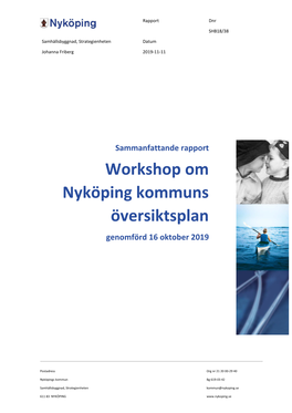 Rapport Från Workshop Om Nyköpings ÖP 2040 2019-10-16