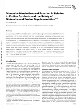 Proline Supplementation Safe at 488 Mg/Kg/D 2008