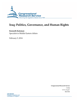 Iraq: Politics, Governance, and Human Rights