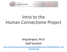 Intro to the Human Connectome Project