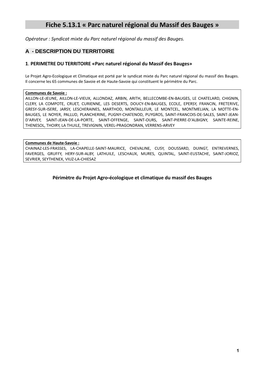 Fiche 5.13.1 « Parc Naturel Régional Du Massif Des Bauges »