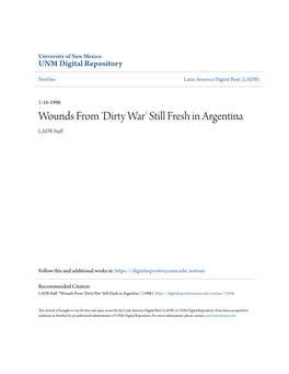 Dirty War' Still Fresh in Argentina LADB Staff