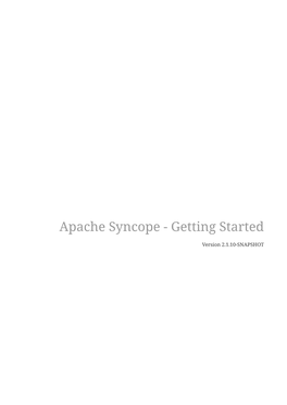 Apache Syncope - Getting Started