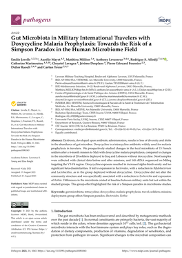 Gut Microbiota in Military International Travelers with Doxycycline Malaria Prophylaxis: Towards the Risk of a Simpson Paradox in the Human Microbiome Field