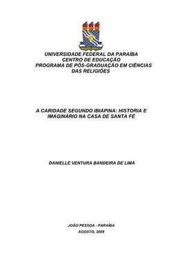 Universidade Federal Da Paraíba Centro De Educação Programa De Pós-Graduação Em Ciências Das Religiões