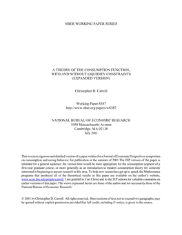 A Theory of the Consumption Function, with and Without Liquidity