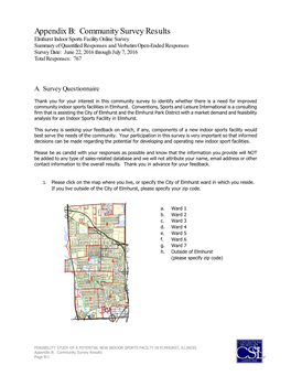 Appendix B: Community Survey Results
