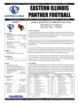 Eastern Illinois Panther Football