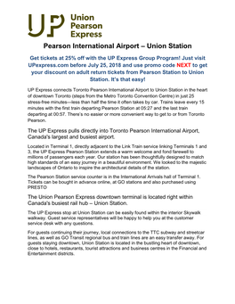 Pearson International Airport – Union Station