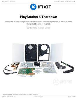 Playstation 5 Teardown Guide ID: 138280 - Draft: 2021-04-28