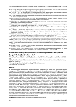 Prospects of Entomopathogens in Post-Harvest Integrated Pest Management George N
