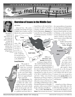Overview of Issues in the Middle East