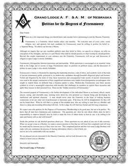 Petition for the Degrees of Freemasonry