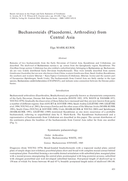 Buchanosteids (Placodermi, Arthrodira) from Central Asia