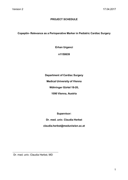 Relevance As a Perioperative Marker in Pediatric Cardiac Surgery