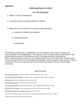 Addressing Shame Overload Worksheet