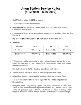 Important DART Rail Information