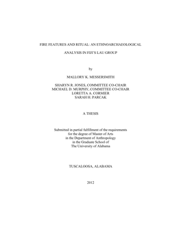 An Ethnoarchaeological Analysis in Fiji's Lau Group