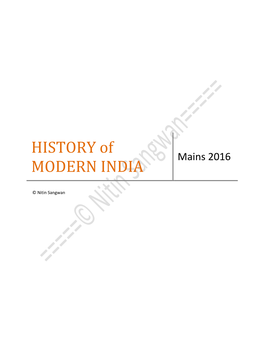 History of Modern India" by Bipan Chandra, Orient Black Swan Publication (It Is a Thin Book and Is a Republication of the Old Ncerts, Read Either of These)