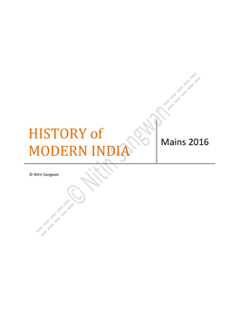 History of Modern India