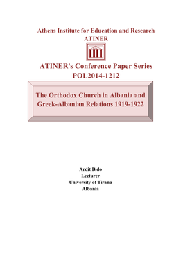 ATINER's Conference Paper Series POL2014-1212