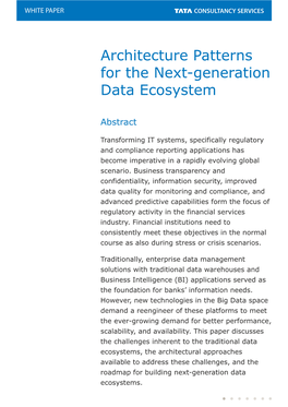 Architecture Patterns for the Next-Generation Data Ecosystem