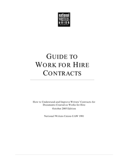 Guide to Work for Hire Contracts