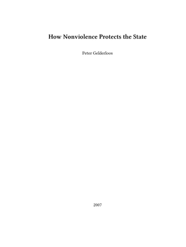 How Nonviolence Protects the State