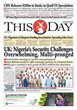 UK: Nigeria's Security Challenges Overwhelming, Multi-Pronged
