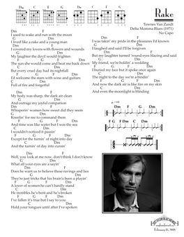 Asylumforart.Ca February 13, 2018 Townes Van Zandt Delta Momma Blues (1971) No Capo Dm F I Used to Wake and Run with The