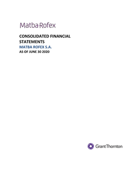 Consolidated Financial Statements As of June 30 2020