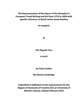 The Representation of the Figure of the Devadasi in European Travel Writing and Art from 1770 to 1820 with Specific Reference to Dutch Writer Jacob Haafner