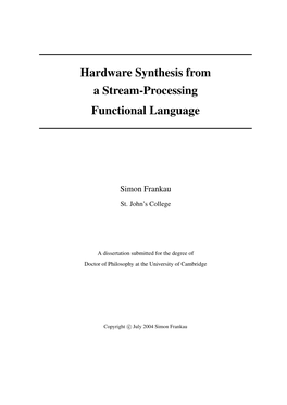 Hardware Synthesis from a Stream-Processing Functional Language