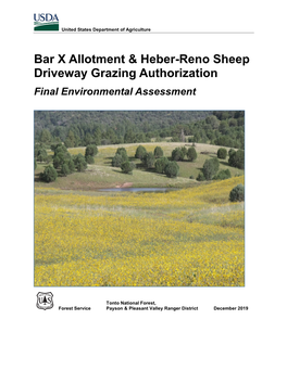 Bar X Allotment & Heber-Reno Sheep Driveway Grazing Authorization