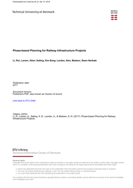 Phase-Based Planning for Railway Infrastructure Projects