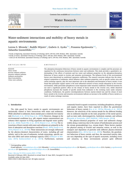 Water-Sediment Interactions and Mobility of Heavy Metals in Aquatic Environments