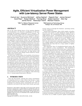 Agile, Efficient Virtualization Power Management with Low-Latency