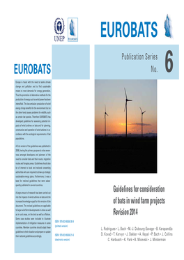 Guidelines for Consideration of Bats in Wind Farm Projects - Revision 2014