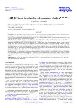 NGC 7419 As a Template for Red Supergiant Clusters⋆⋆⋆⋆⋆⋆