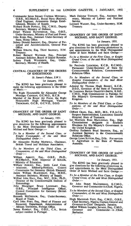 Supplement to the London Gazette, 1 January, 1951
