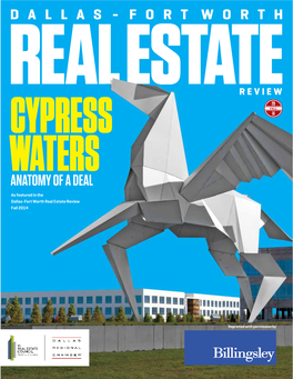 Cypress Waters Master Plan on the Cover: “Hero’S Horse,” a 25-Foot-Tall Pegasus Sculpture by Kevin Box, Marks the Entrance to Cypress Waters