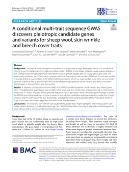 A Conditional Multi-Trait Sequence GWAS Discovers Pleiotropic