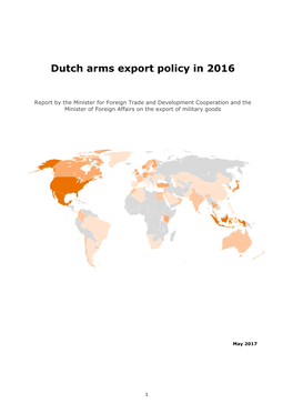 Dutch Arms Export Policy in 2016