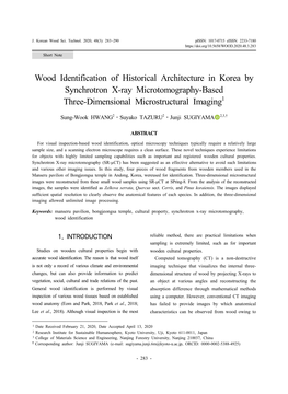 Wood Identification of Historical Architecture in Korea by Synchrotron X-Ray Microtomography-Based Three-Dimensional Microstructural Imaging1