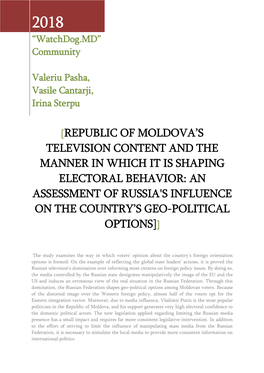 Republic of Moldova's Television Content and The