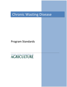 Chronic Wasting Disease Program Standards