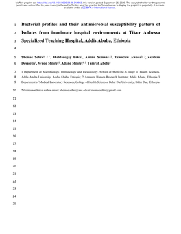 Bacterial Profiles and Their Antimicrobial Susceptibility Pattern Of