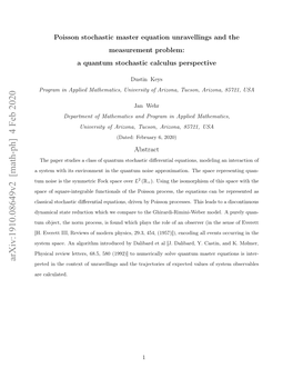 Poisson Stochastic Master Equation Unravellings and the Measurement